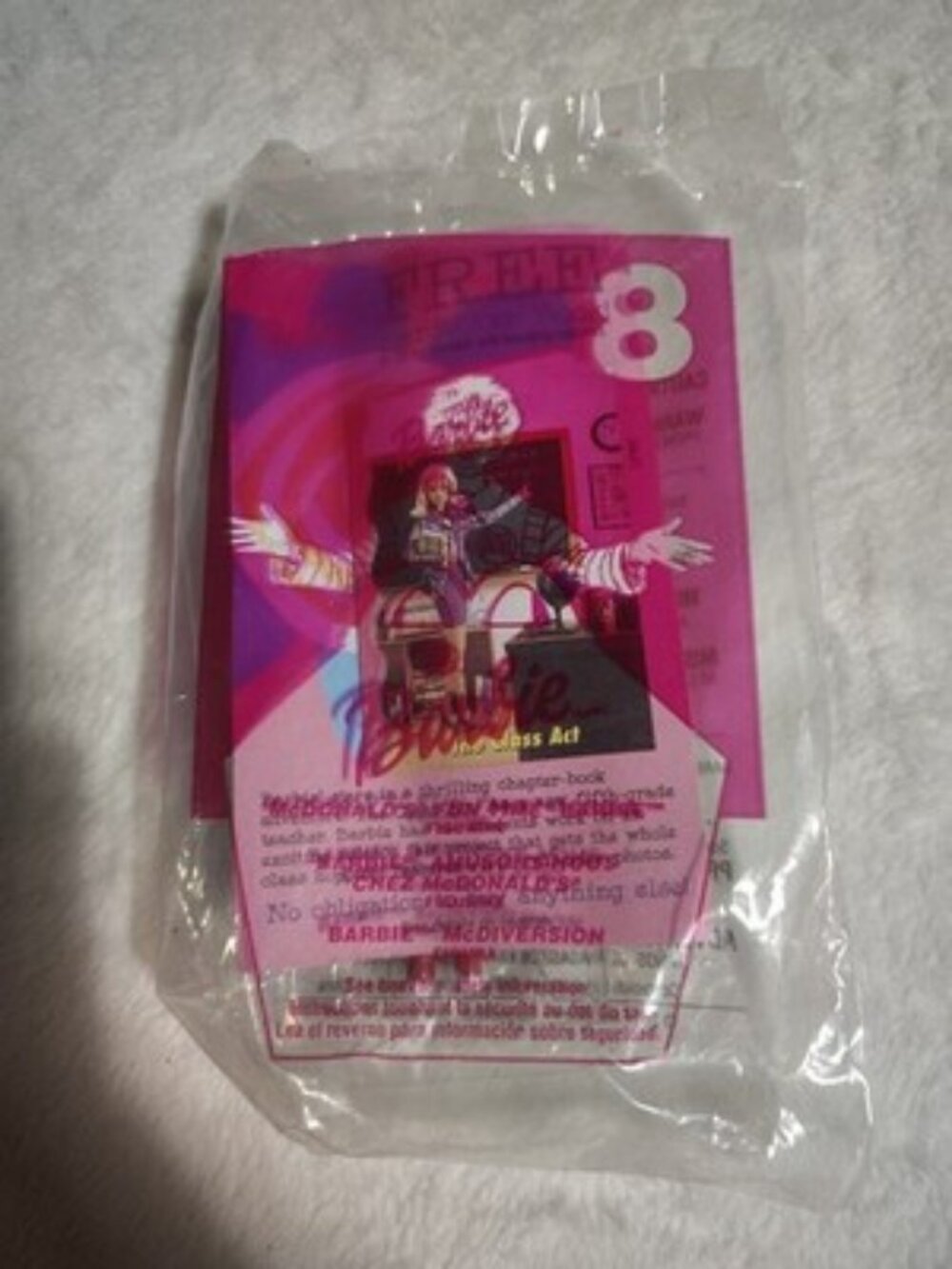 2001 McDonald's Happy Meal Toy Fun Time Barbie # 8 McDonald's Apron Worker NEW